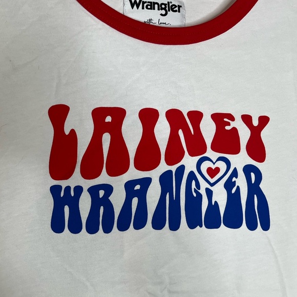 Lainey Wilson X Wrangler Red White and Blue Tee Size XS - Picture 3 of 5